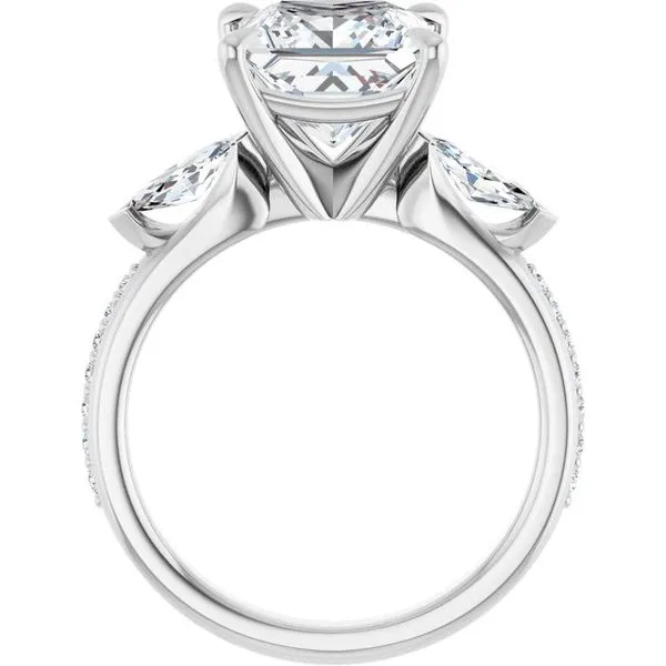 Claw-Prong Three-Stone Engagement Ring Image 2 Northwood Jewelers Northwood, OH