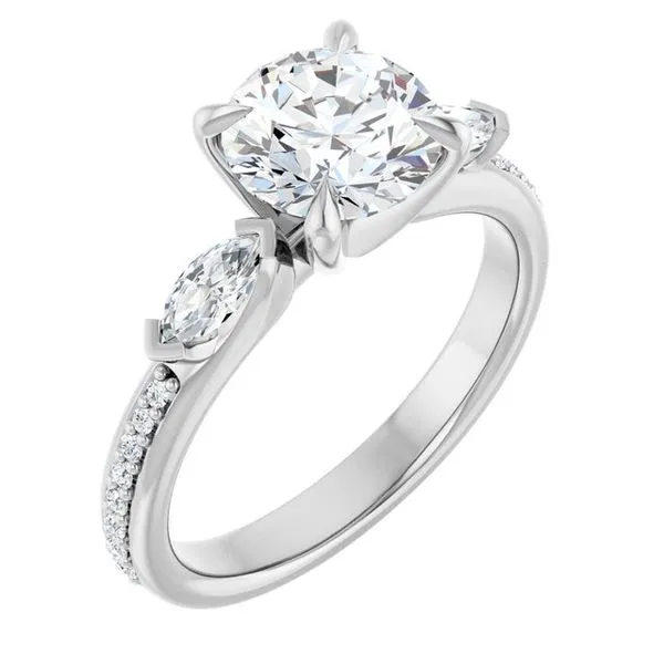 Claw-Prong Three-Stone Engagement Ring Michael Szwed Jewelers Longmeadow, MA