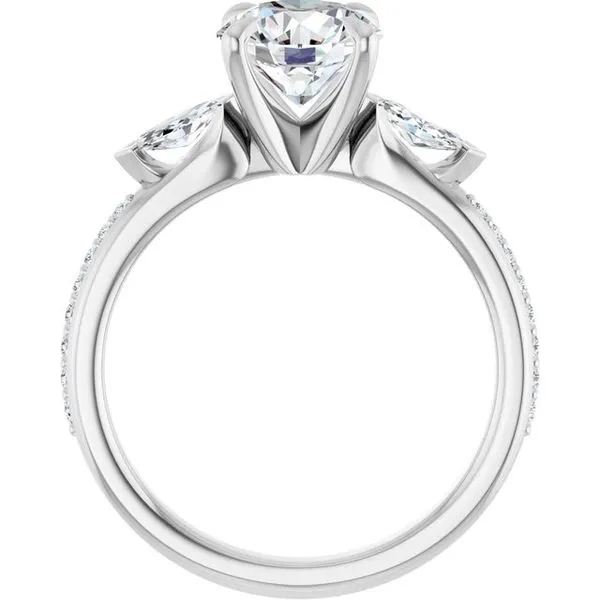 Claw-Prong Three-Stone Engagement Ring Image 2 House of Silva Wooster, OH