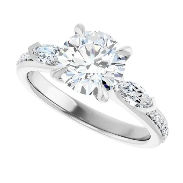 Claw-Prong Three-Stone Engagement Ring Image 5 House of Silva Wooster, OH