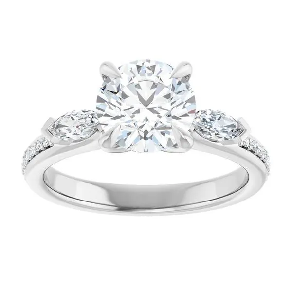 Claw-Prong Three-Stone Engagement Ring Image 3 Raleigh Diamond Fine Jewelry Raleigh, NC