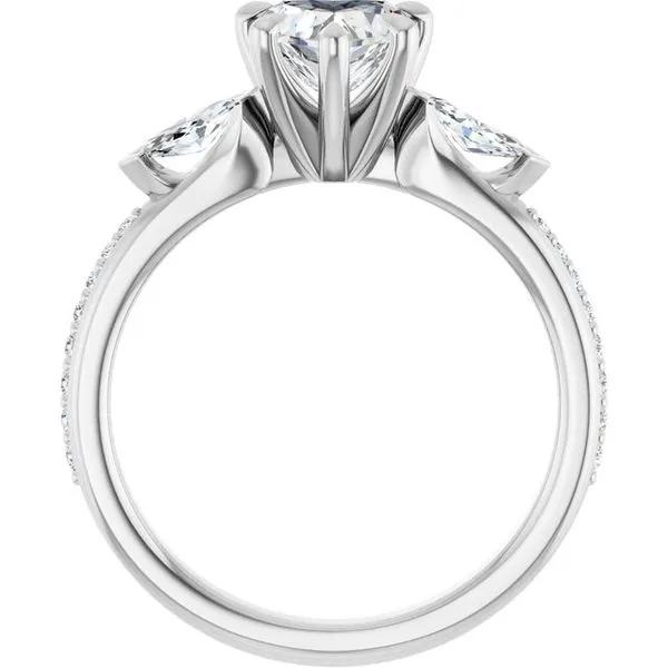 Claw-Prong Three-Stone Engagement Ring Image 2 Paul James Jewelers Angels Camp, CA
