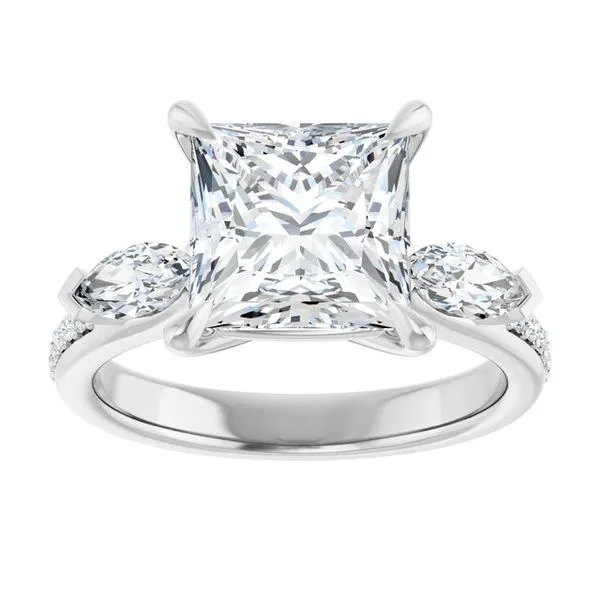 Claw-Prong Three-Stone Engagement Ring Image 3 J. Thomas Jewelers Rochester Hills, MI