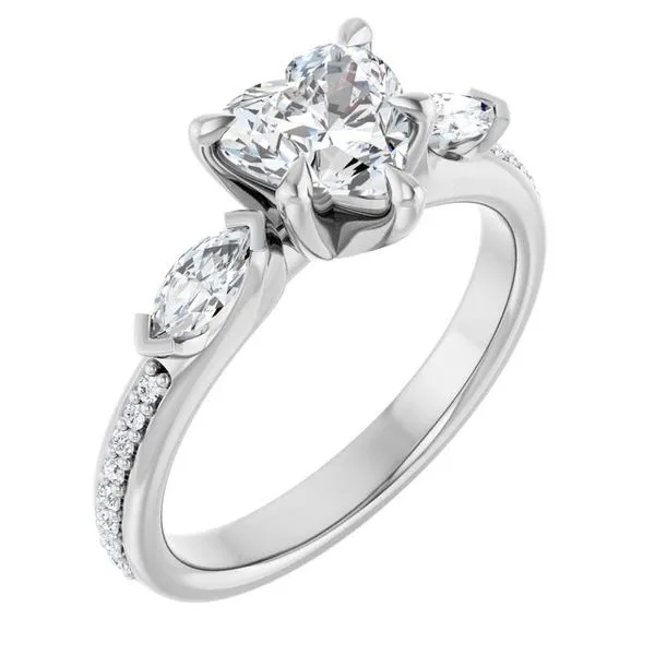 Claw-Prong Three-Stone Engagement Ring Futer Bros Jewelers York, PA