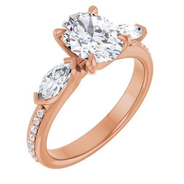 Claw-Prong Three-Stone Engagement Ring