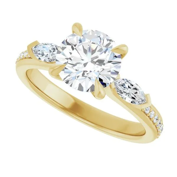 Claw-Prong Three-Stone Engagement Ring Image 5 J. Thomas Jewelers Rochester Hills, MI