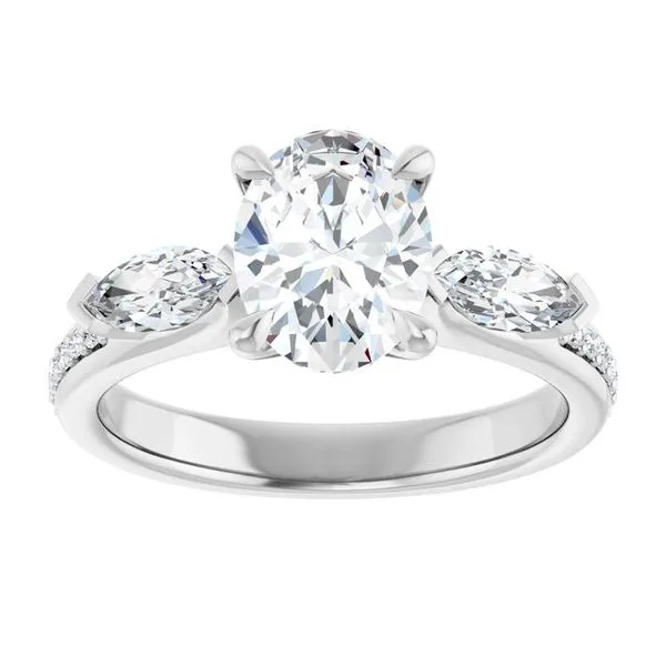 Claw-Prong Three-Stone Engagement Ring Image 3 Vulcan's Forge LLC KANSAS CITY, MO