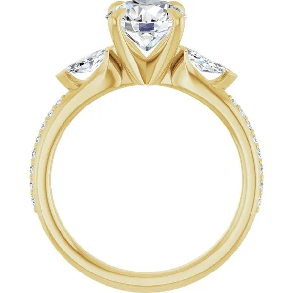Claw-Prong Three-Stone Engagement Ring Image 2 J. Thomas Jewelers Rochester Hills, MI