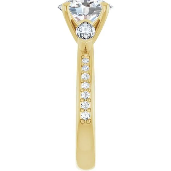 Claw-Prong Three-Stone Engagement Ring Image 4 JF Jones Jewelers Rochester, NY