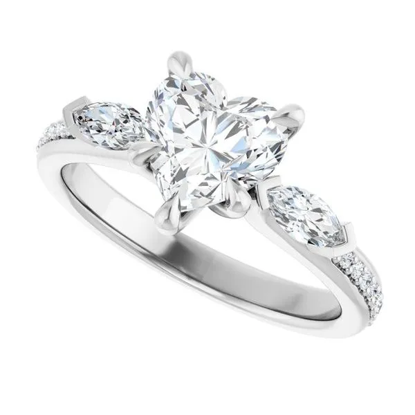 Claw-Prong Three-Stone Engagement Ring Image 5 Northwood Jewelers Northwood, OH