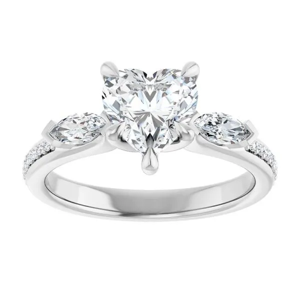 Claw-Prong Three-Stone Engagement Ring Image 3 Don's Jewelry & Design Washington, IA