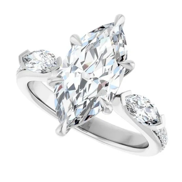 Claw-Prong Three-Stone Engagement Ring Image 5 Paul James Jewelers Angels Camp, CA