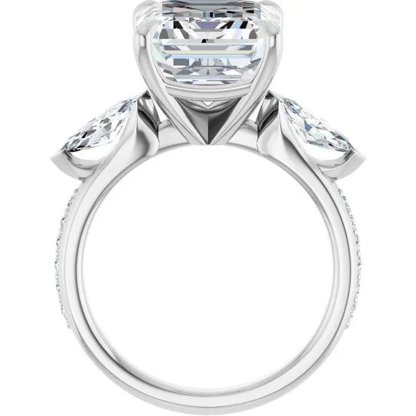 Claw-Prong Three-Stone Engagement Ring Image 2 Don's Jewelry & Design Washington, IA