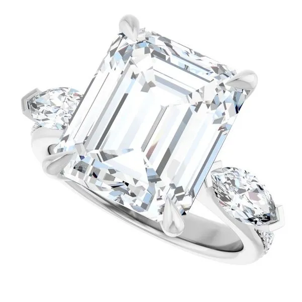 Claw-Prong Three-Stone Engagement Ring Image 5 J. West Jewelers Round Rock, TX