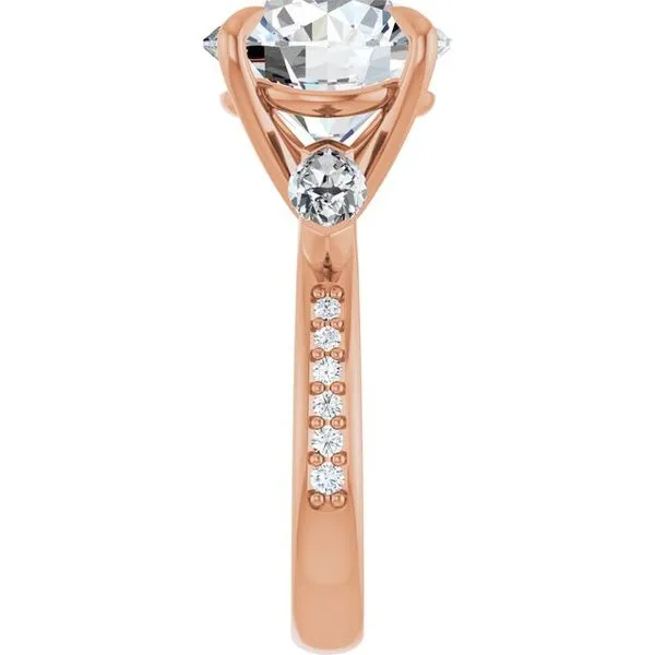 Claw-Prong Three-Stone Engagement Ring Image 4 Arezzo Jewelers Elmwood Park, IL