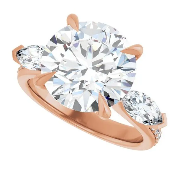 Claw-Prong Three-Stone Engagement Ring Image 5 J. West Jewelers Round Rock, TX