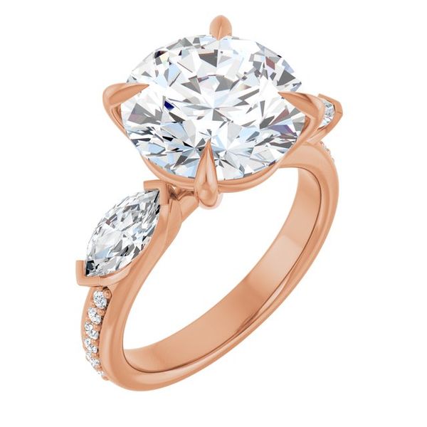 Claw-Prong Three-Stone Engagement Ring
