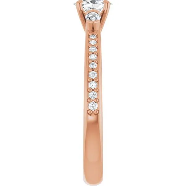 Claw-Prong Three-Stone Engagement Ring Image 4 Hudson Valley Goldsmith New Paltz, NY