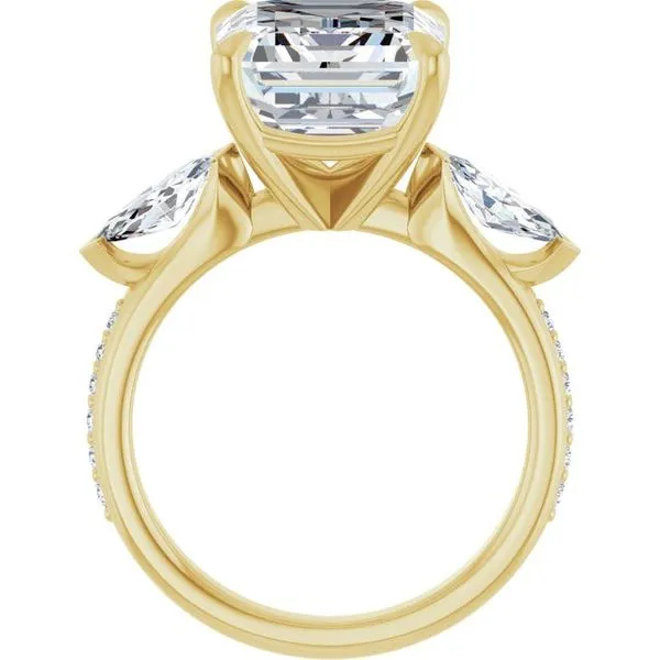 Claw-Prong Three-Stone Engagement Ring Image 2 Hudson Valley Goldsmith New Paltz, NY