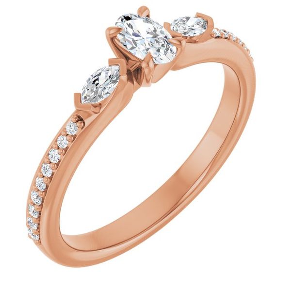 Claw-Prong Three-Stone Engagement Ring