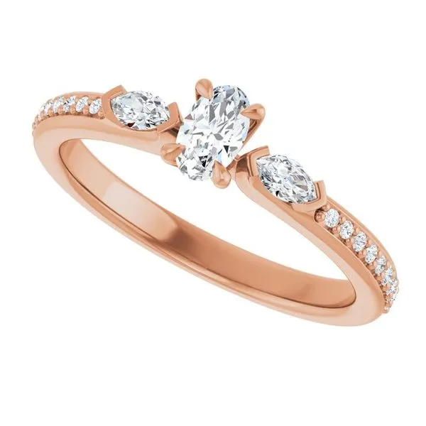 Claw-Prong Three-Stone Engagement Ring Image 5 Vulcan's Forge LLC KANSAS CITY, MO