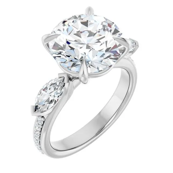 Claw-Prong Three-Stone Engagement Ring Arezzo Jewelers Elmwood Park, IL