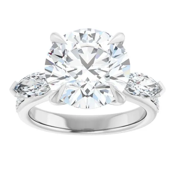 Claw-Prong Three-Stone Engagement Ring Image 3 The Jewelry Source El Segundo, CA