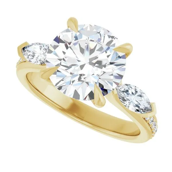 Claw-Prong Three-Stone Engagement Ring Image 5 Shipley's Fine Jewelry Hampstead, MD