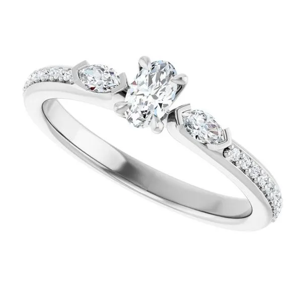Claw-Prong Three-Stone Engagement Ring Image 5 Don's Jewelry & Design Washington, IA