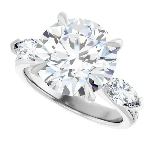 Claw-Prong Three-Stone Engagement Ring Image 5 Don's Jewelry & Design Washington, IA