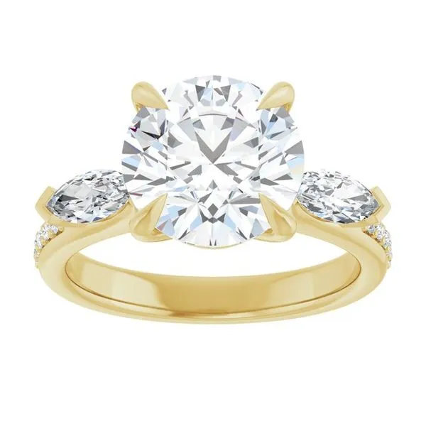 Claw-Prong Three-Stone Engagement Ring Image 3 Vulcan's Forge LLC KANSAS CITY, MO