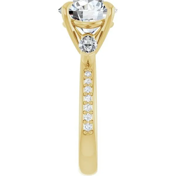 Claw-Prong Three-Stone Engagement Ring Image 4 Vulcan's Forge LLC KANSAS CITY, MO