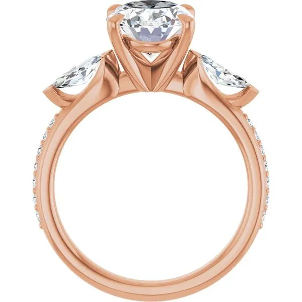 Claw-Prong Three-Stone Engagement Ring Image 2 House of Silva Wooster, OH