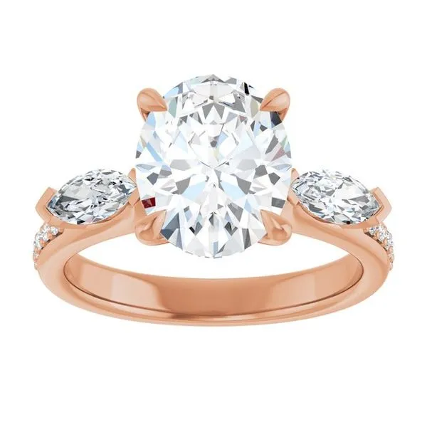 Claw-Prong Three-Stone Engagement Ring Image 3 House of Silva Wooster, OH