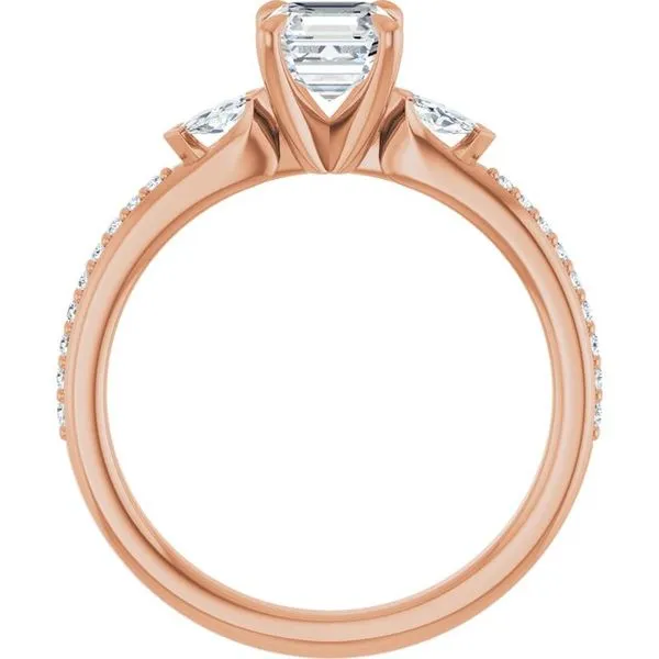 Claw-Prong Three-Stone Engagement Ring Image 2 J. Thomas Jewelers Rochester Hills, MI