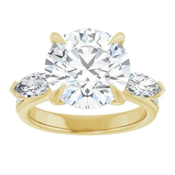 Claw-Prong Three-Stone Engagement Ring Image 3 JF Jones Jewelers Rochester, NY