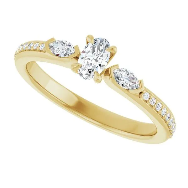 Claw-Prong Three-Stone Engagement Ring Image 5 Futer Bros Jewelers York, PA
