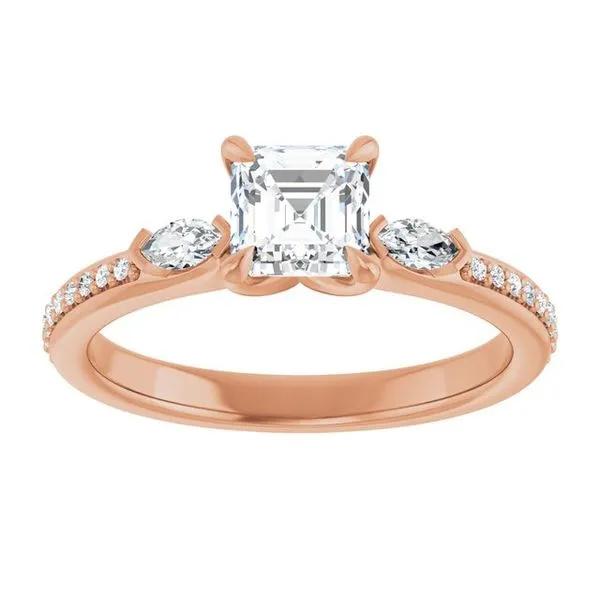 Claw-Prong Three-Stone Engagement Ring Image 3 J. West Jewelers Round Rock, TX