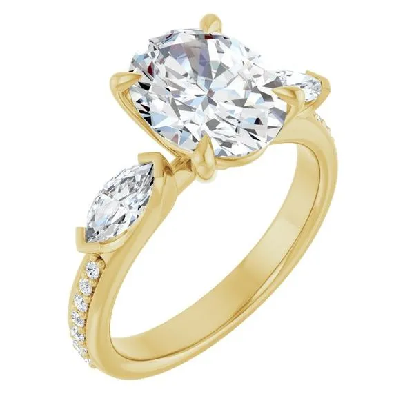 Claw-Prong Three-Stone Engagement Ring Natale Jewelers Sewell, NJ