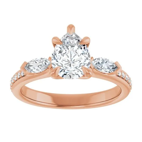 Claw-Prong Three-Stone Engagement Ring Image 3 Futer Bros Jewelers York, PA