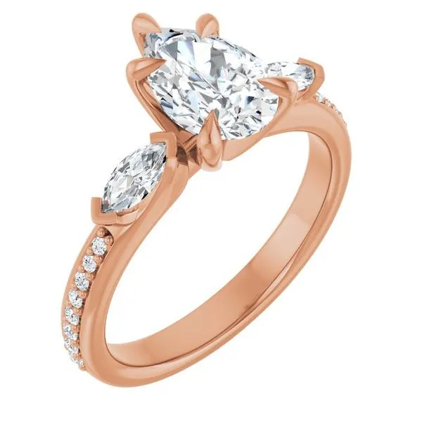 Claw-Prong Three-Stone Engagement Ring Arezzo Jewelers Elmwood Park, IL