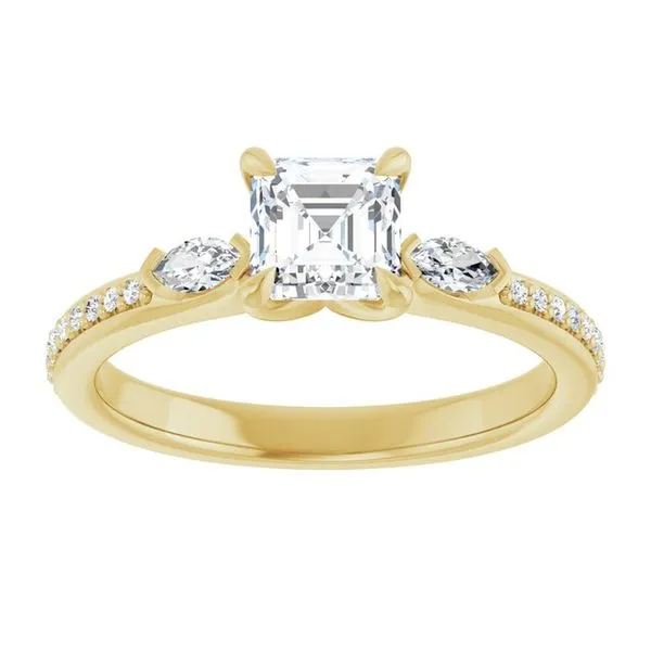 Claw-Prong Three-Stone Engagement Ring Image 3 The Jewelry Source El Segundo, CA