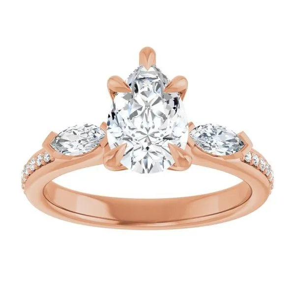 Claw-Prong Three-Stone Engagement Ring Image 3 Futer Bros Jewelers York, PA