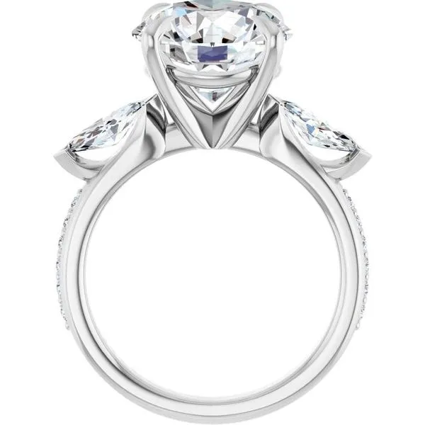 Claw-Prong Three-Stone Engagement Ring Image 2 Michael Szwed Jewelers Longmeadow, MA
