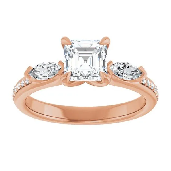 Claw-Prong Three-Stone Engagement Ring Image 3 Paul James Jewelers Angels Camp, CA