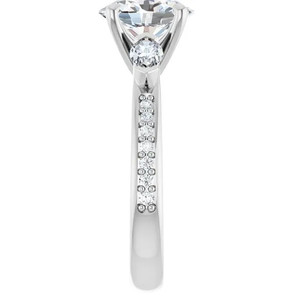 Claw-Prong Three-Stone Engagement Ring Image 4 Raleigh Diamond Fine Jewelry Raleigh, NC