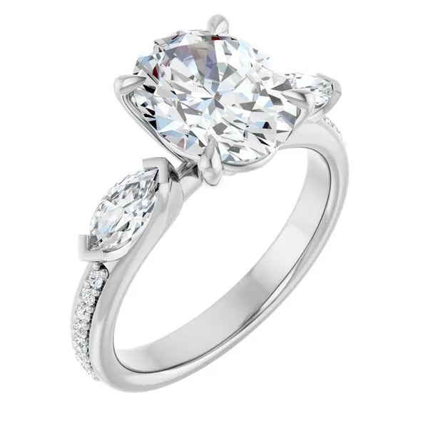 Claw-Prong Three-Stone Engagement Ring Arezzo Jewelers Elmwood Park, IL