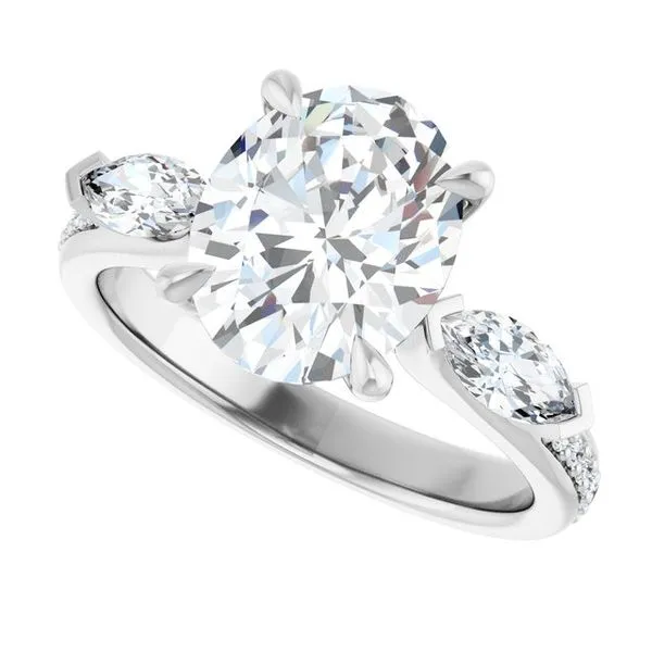 Claw-Prong Three-Stone Engagement Ring Image 5 J. West Jewelers Round Rock, TX