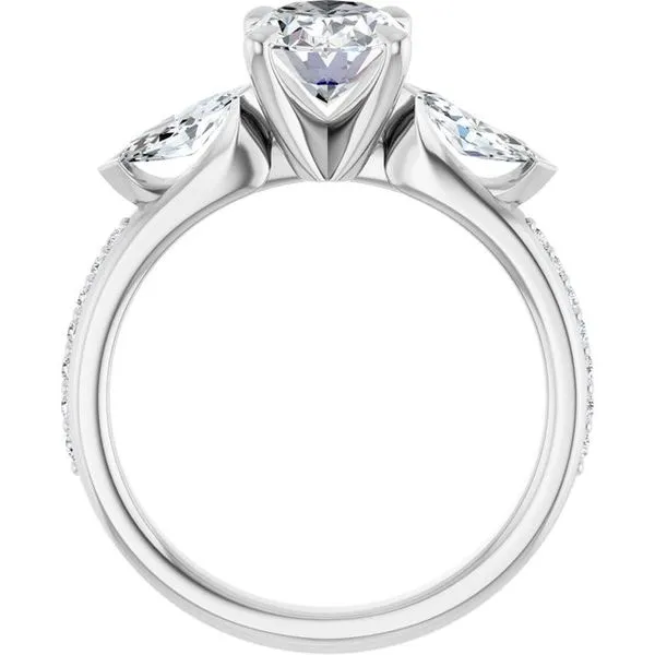 Claw-Prong Three-Stone Engagement Ring Image 2 Arezzo Jewelers Elmwood Park, IL