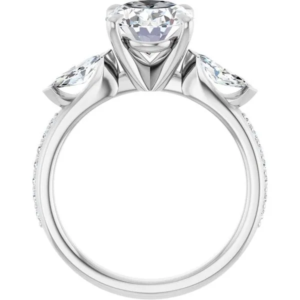 Claw-Prong Three-Stone Engagement Ring Image 2 Austin's Fine Diamonds & Jewelry Lyndhurst, NJ